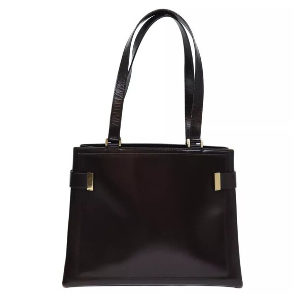 GUCCI Tote Bag Patent leather Brown 002 2113 0333 Auth - Picture 1 of 16